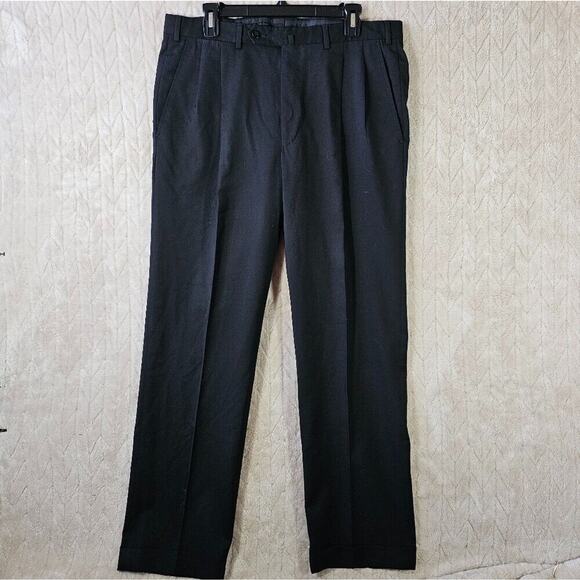 Ermenegildo Zegna Wool Trouser Mens 34 Black 75L102 Dress Pant Classic Staple - Picture 1 of 10